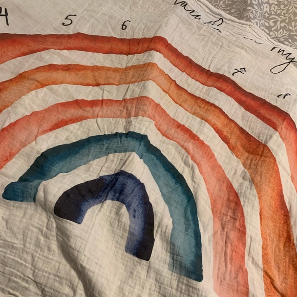 Boho Rainbow Baby Monthly Photo Blanket - like new - Picture 3 of 4